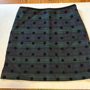 Talbots plaid with polkadots pencil skirt